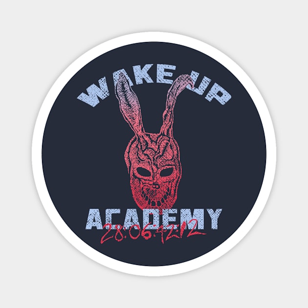 WAKE UP college merch Donnie Darko movie mashup Magnet by leepianti